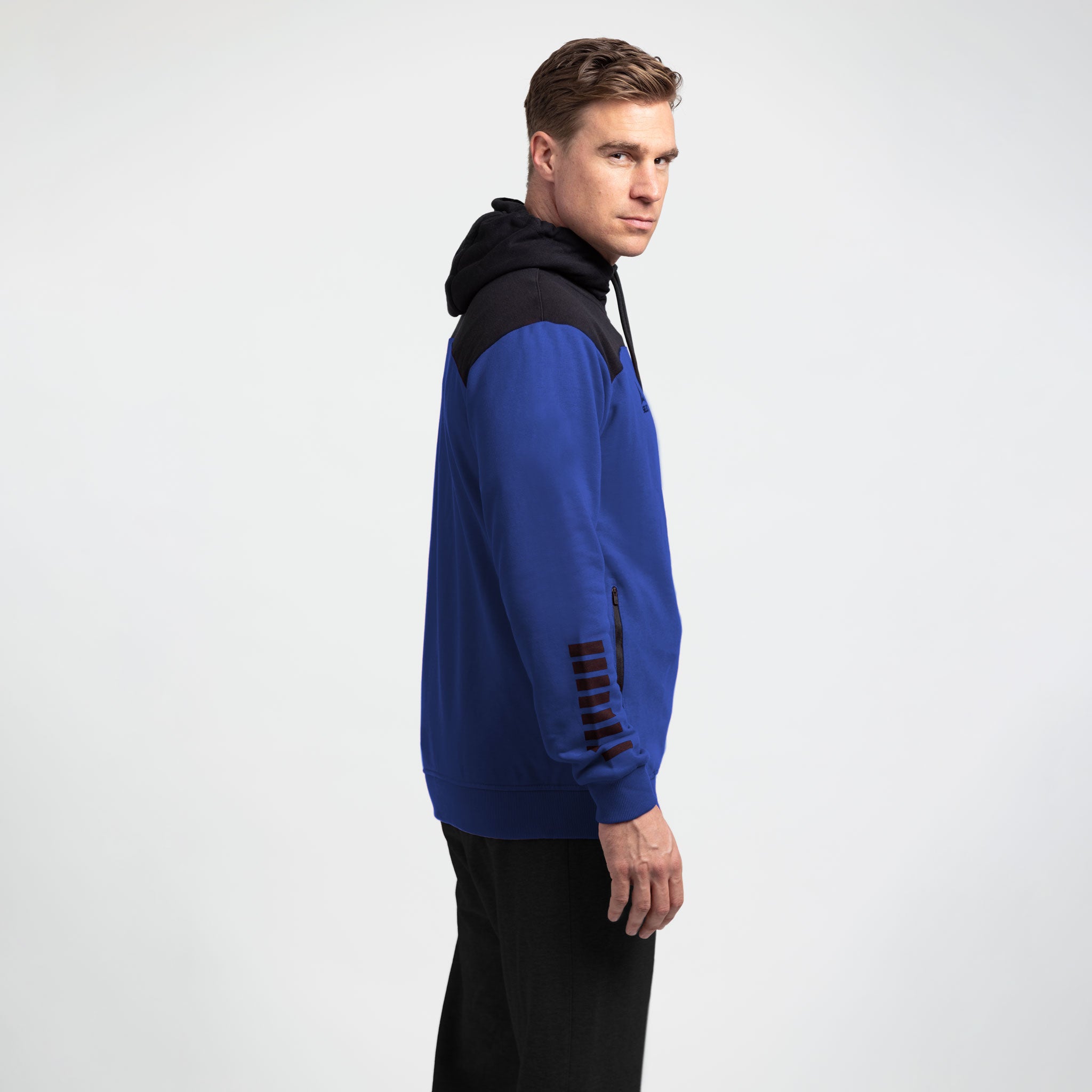 Oxford Kapuzen-Sweatjacke #colour_blau/schwarz #farbe_grau/schwarz