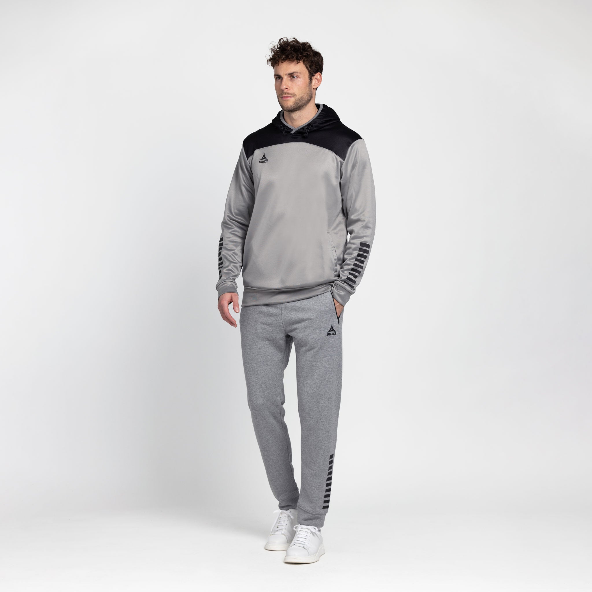 Oxford Kapuzenpulllover #colour_grau/schwarz #farbe_grau/schwarz