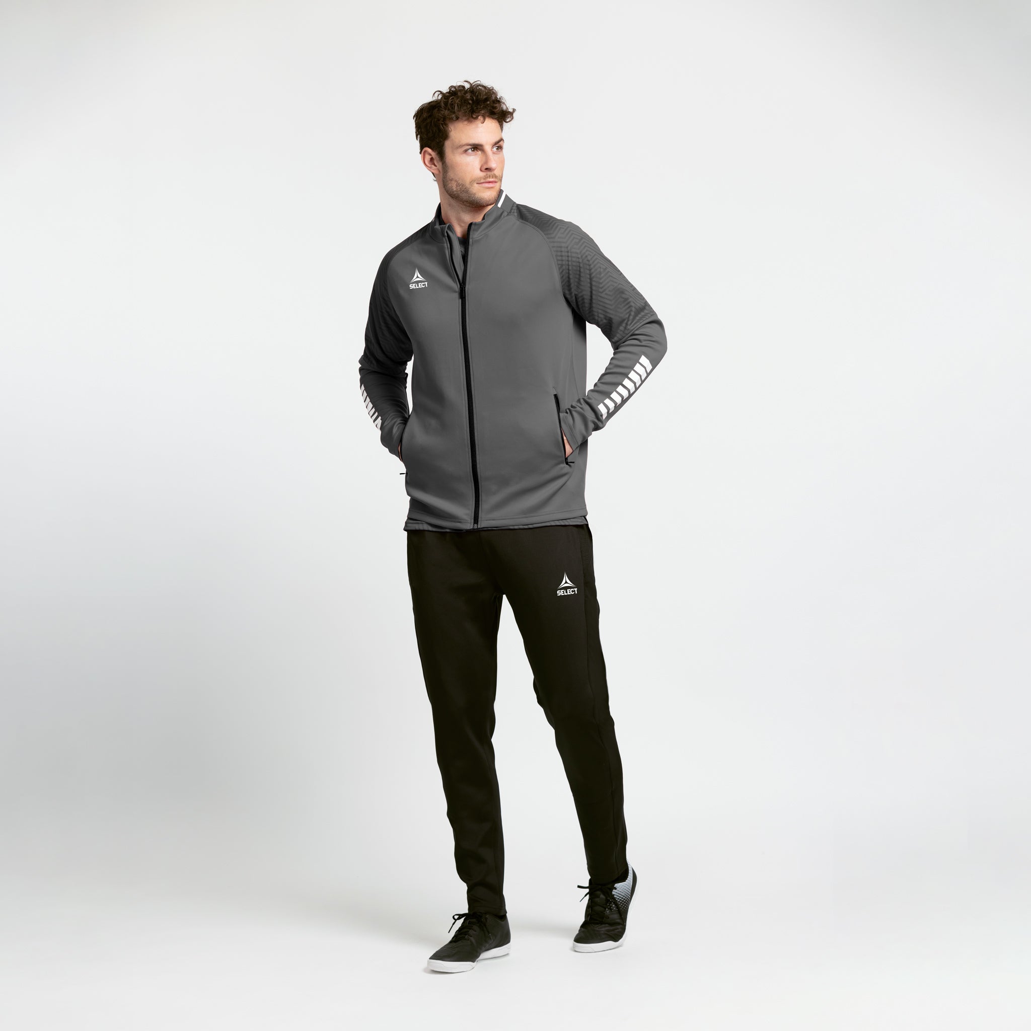 Monaco Trainingsjacke v24 #colour_grau/weiß #farbe_grau/weiß