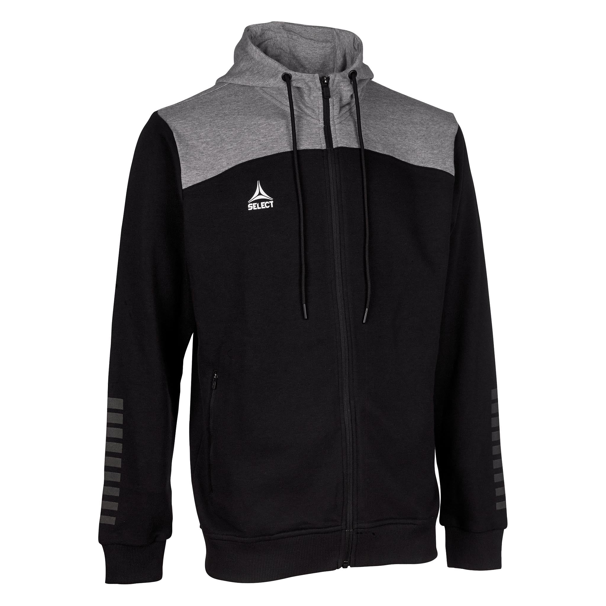 Oxford Kapuzen-Sweatjacke #farbe_schwarz/grau