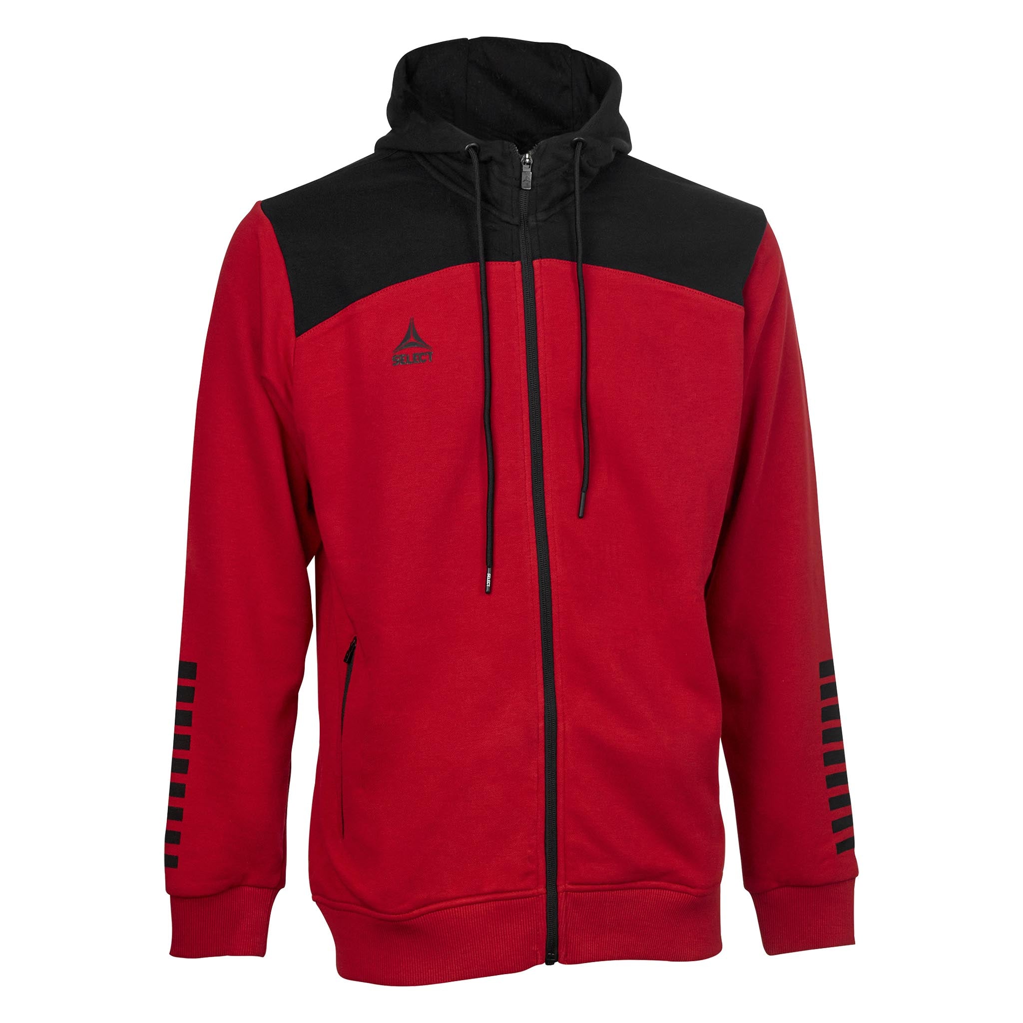 Oxford Kapuzen-Sweatjacke #farbe_rot/schwarz